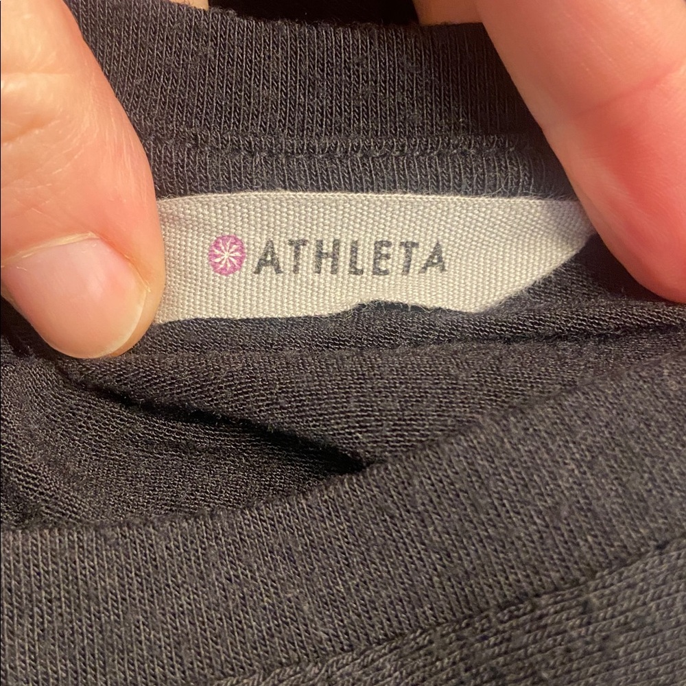 Athleta Black Threadlight Asymmetrical Short Slee… - image 6